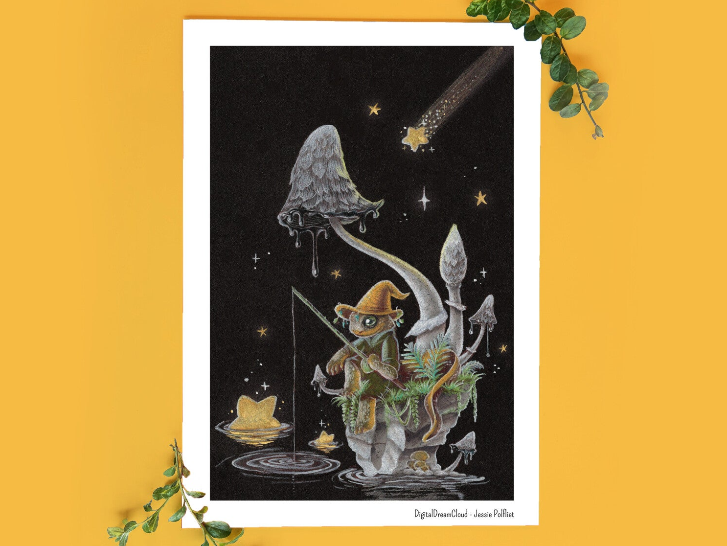 Fishing stars, art print, 14,8x21 cm(5.8x8.2 inch)