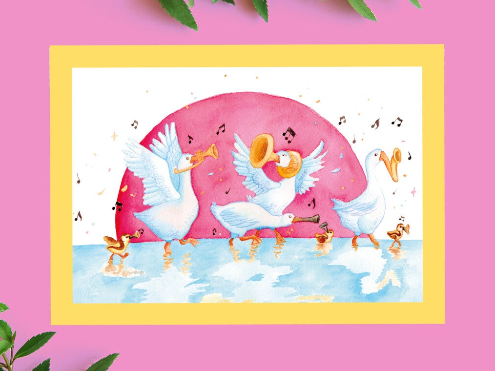 When the geese, came marching in ansichtkaart A6