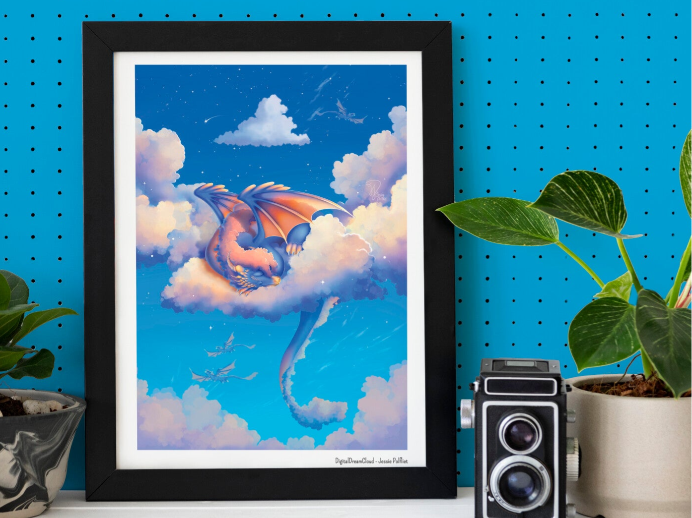 Cloud dragon A4 poster, 21x29,7 cm(8.27 x 11.69 inches)