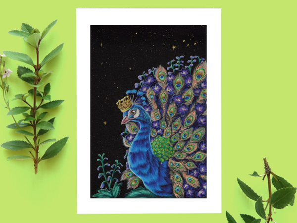 Delphine peacock royalty ansicht kaart A6
