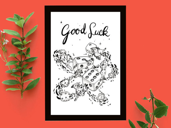 Good luck dalmatiër pen ansicht kaart 148x105 mm (5.8x4.1 inch)