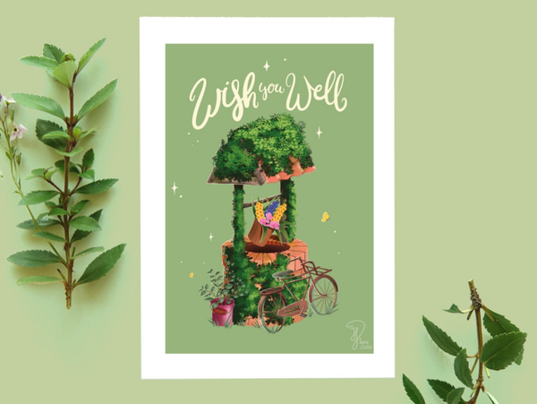 Wish you well ansichtkaart A6