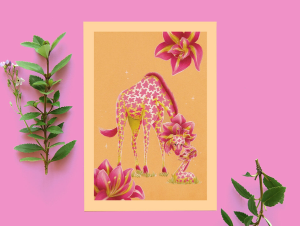 Amerilissen giraffen potlood ansicht  148x105 mm (5.8x4.1 inch)