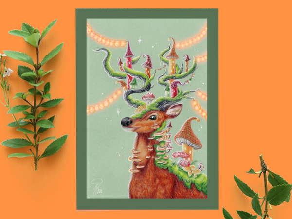 Hidden deer village kaart A6 formaat