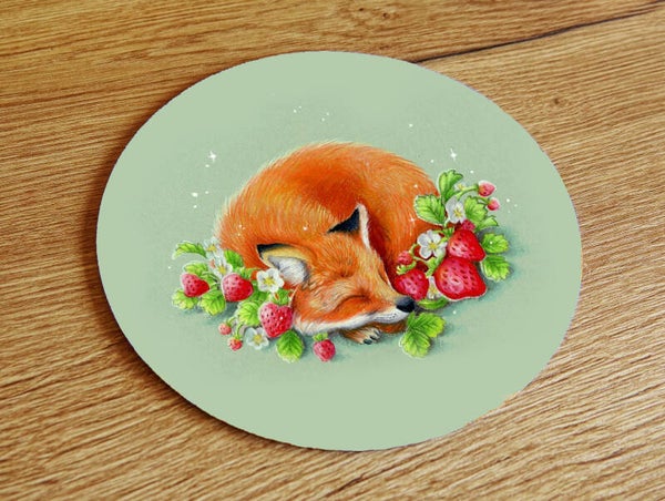 Muismat rond Vos aardbeien computer accessoire