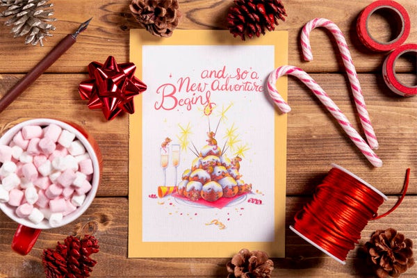 And so a new adventure begins muizen en oliebollen kerstkaart