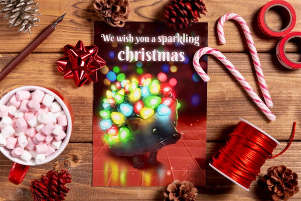 Wish you a sparkling Christmas kerst egel kaart