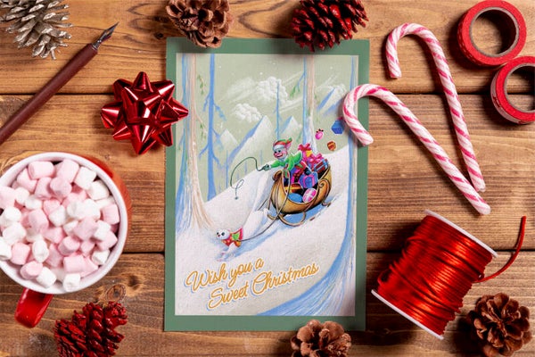 Wish you a sweet Christmas arreslee kerst kaart.
