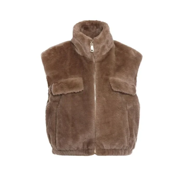 Gilet bont - Taupe