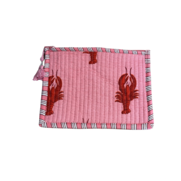 Toilettasje Guusje - Roze met kreeftjes