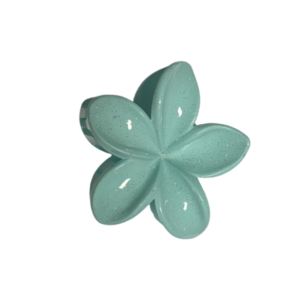 Haarclip Bloem Glitter - Blauw/Mint