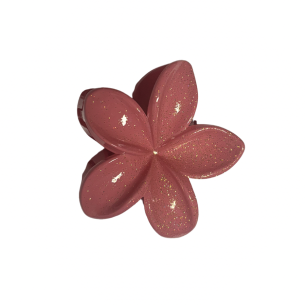 Haarclip Bloem Glitter - Donkerroze