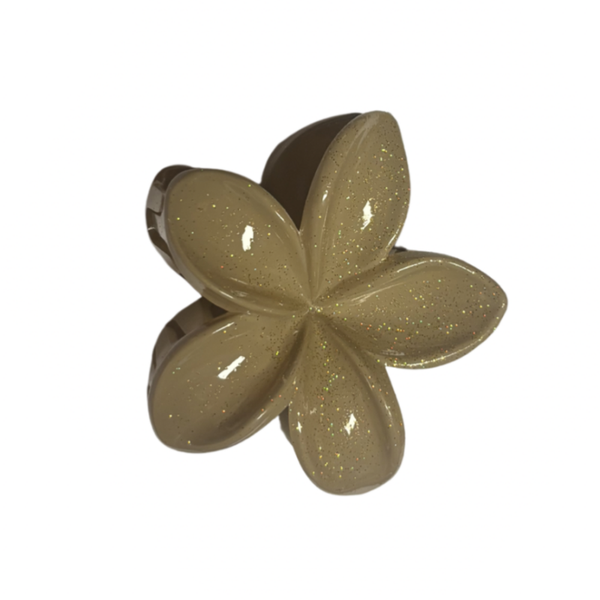 Haarclip Bloem Glitter - Lichtbruin