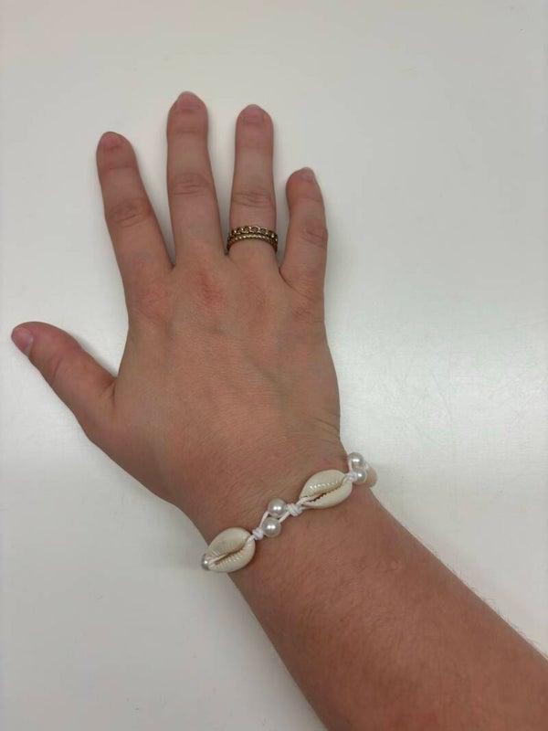 Schelpenbandje Marjolijn - Wit