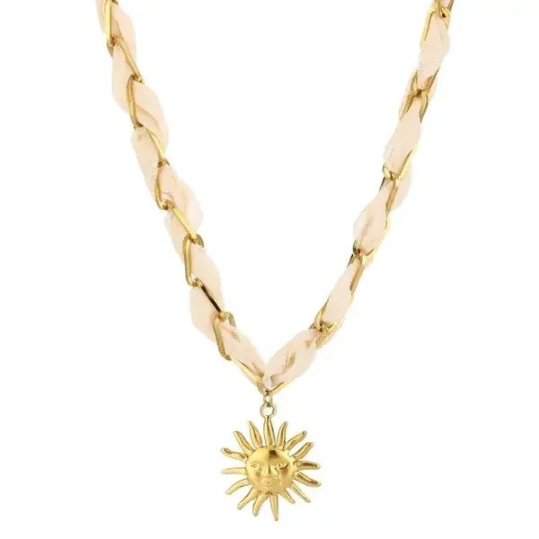Ketting Vajén - Beige/Goud