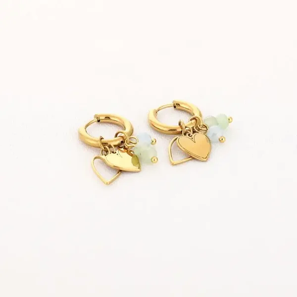 Oorbellen Emilia - Goud - Groen