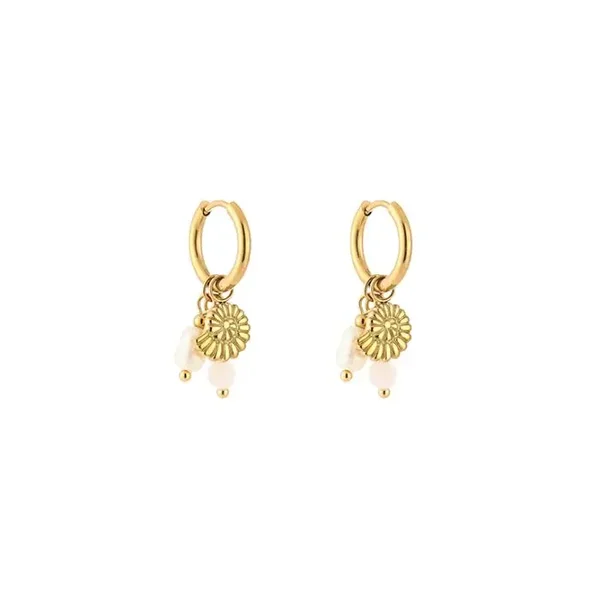 Oorbellen Charlotte - Goud / Beige