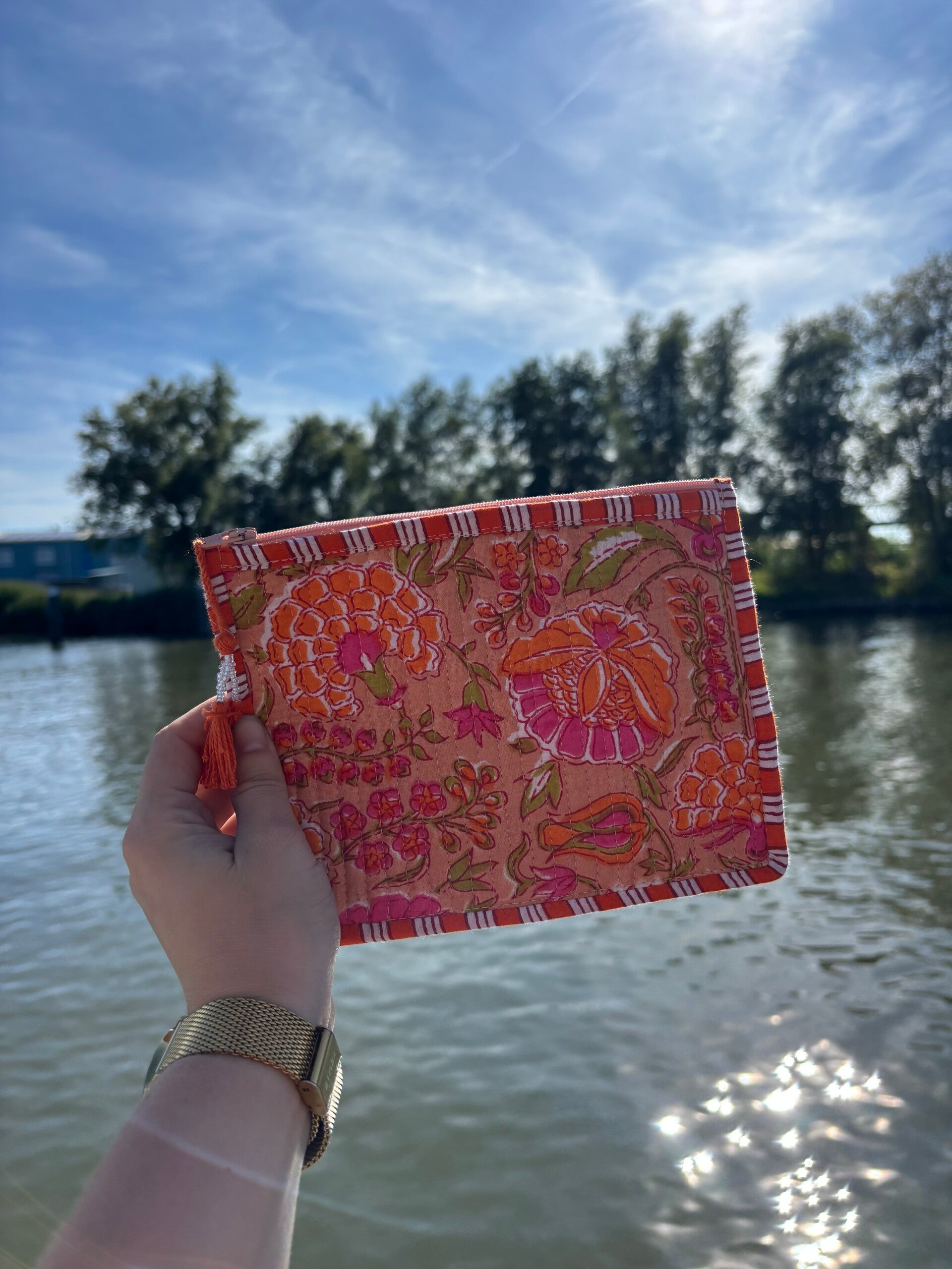 Toilettasje Guusje - Oranje/Roze