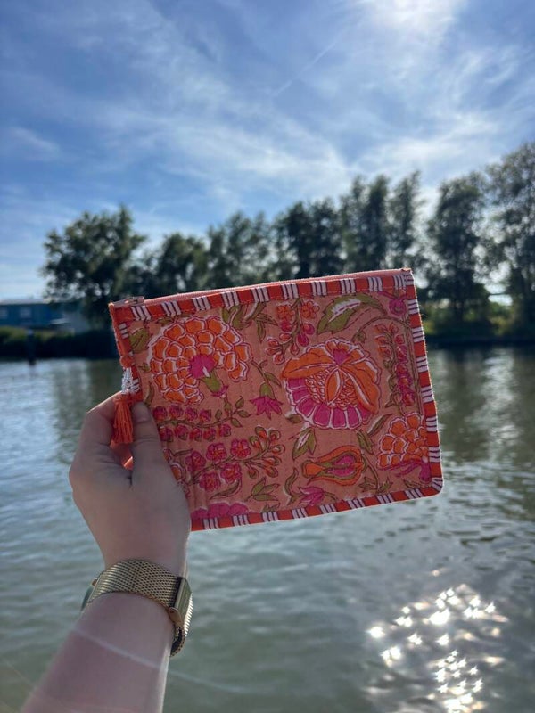 Toilettasje Guusje - Oranje/Roze