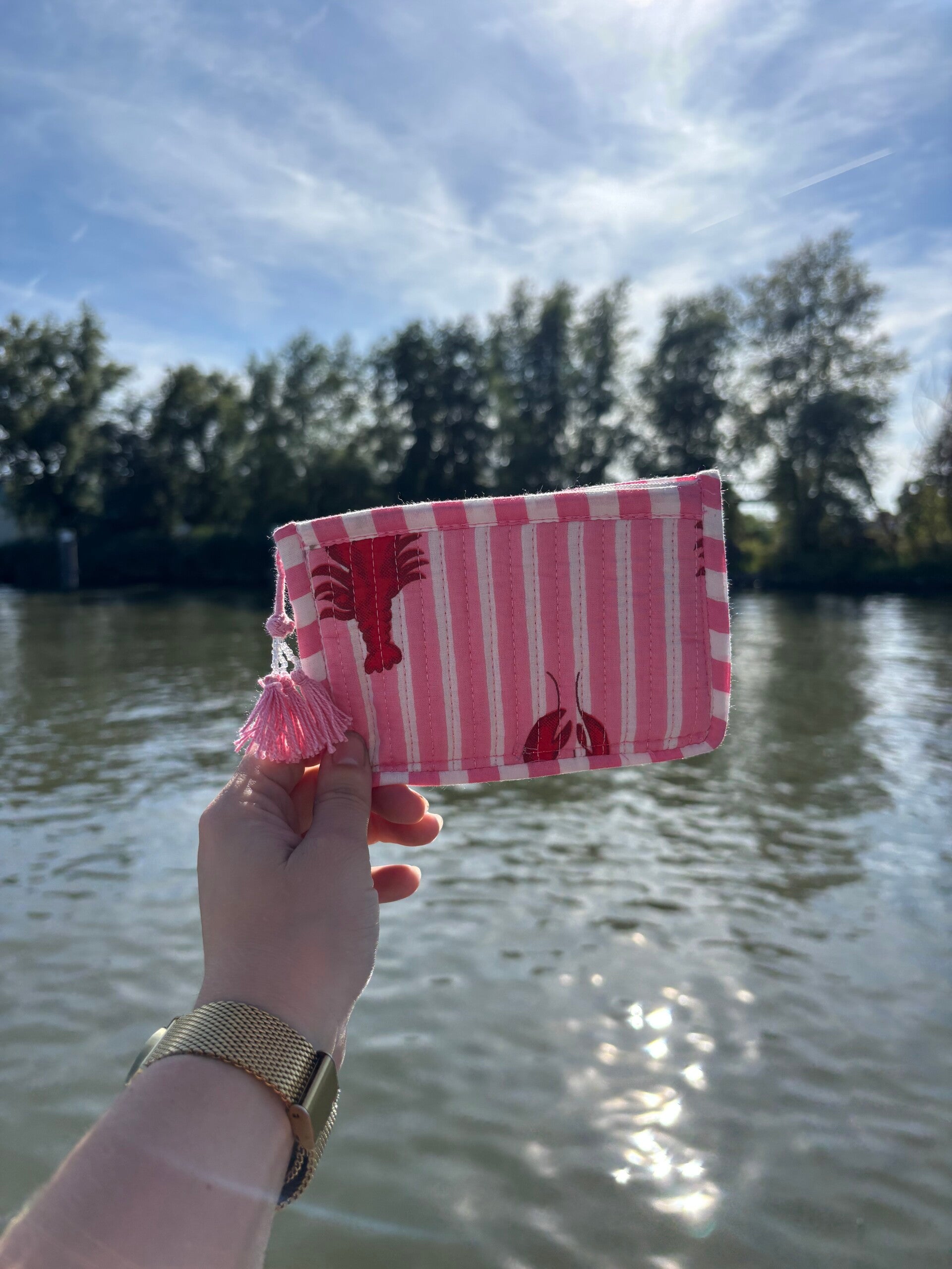 Portemonnee Tessa - Kreeft Roze gestreept