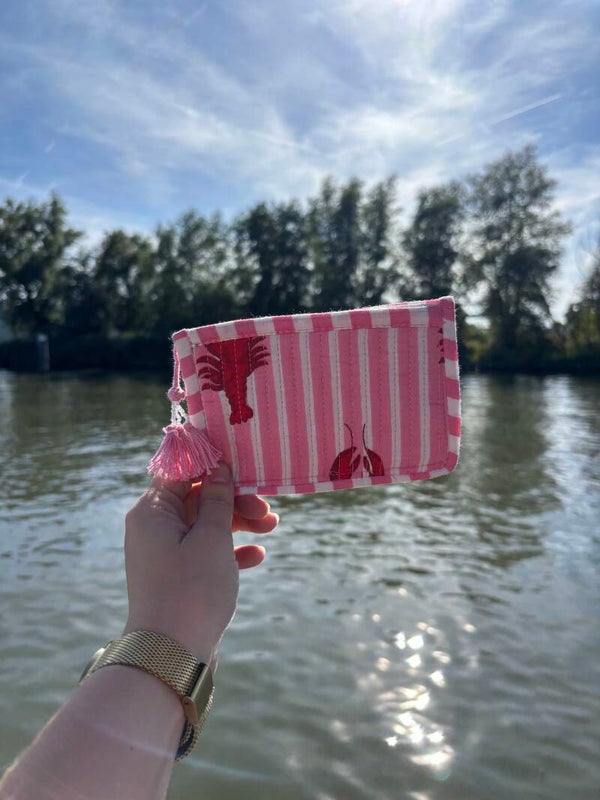Portemonnee Tessa - Kreeft Roze gestreept
