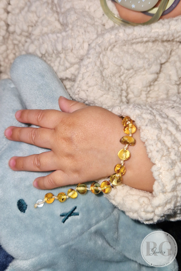 Armband Barnsteen Lemon: Puur Ambacht voor de Kleinste