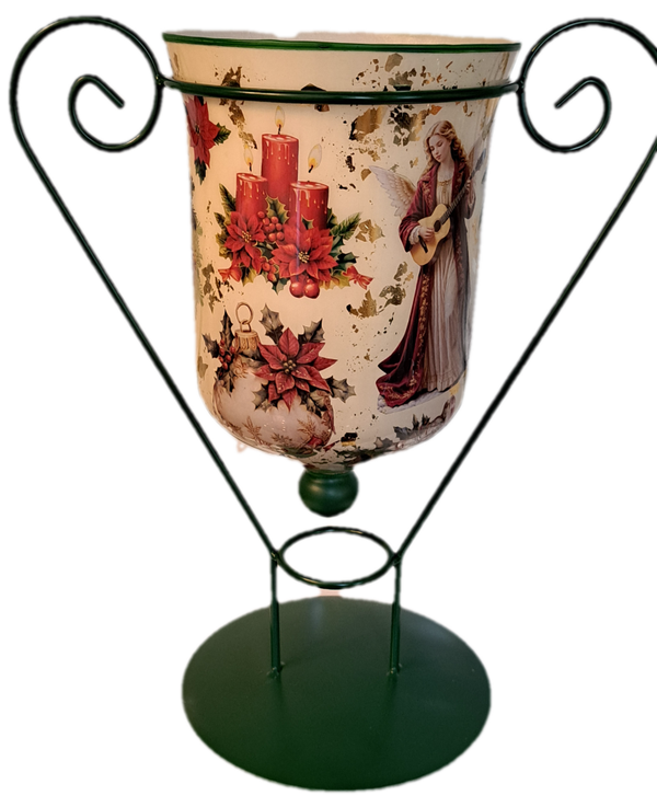 Unieke Kerstvaas op Groene Standaard