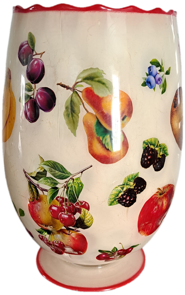 Handgemaakte Vaas Fruitafbeeldingen (30cm)