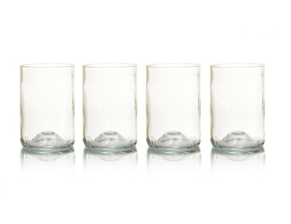 Rebottled 'Pure' Glasset | Upcycled Design – Crystal Clear (Set van 4)