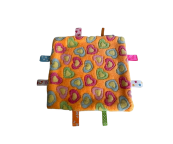 Superzachte Labeldoek Oranje met Hartjes