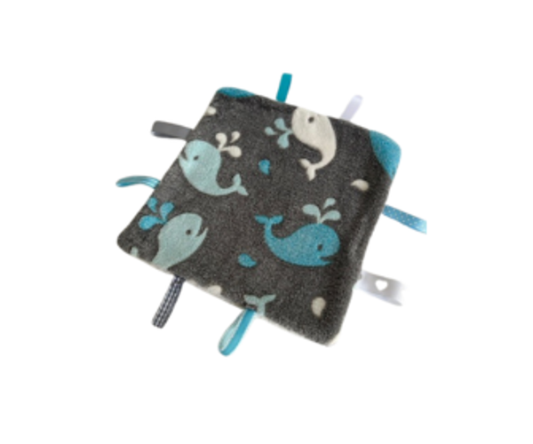 Superzachte Labeldoekje Grijs met Walvis