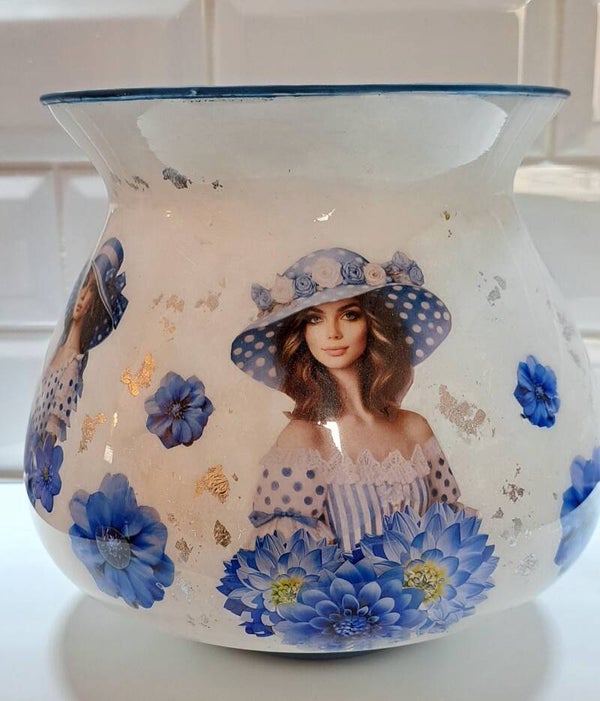 Klassieke Bolvaas Wit & Blauw