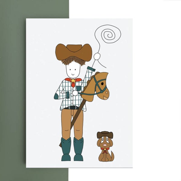 ..wenskaart - cowboy