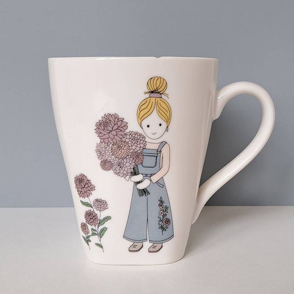kneusje - Mok - dahlia blauw