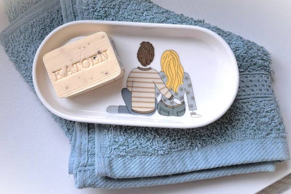 Schaaltje ovaal - man en vrouw rugzijde