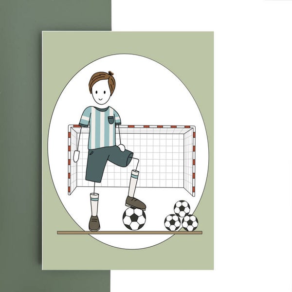 wenskaart - voetballer