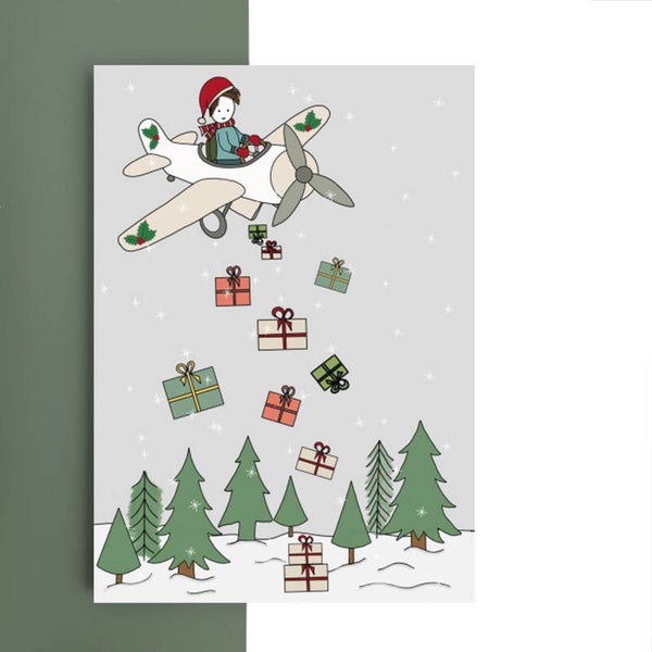 kerstkaart - pakjes droppen