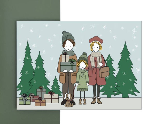 kerstkaart - kerstinkopen doen