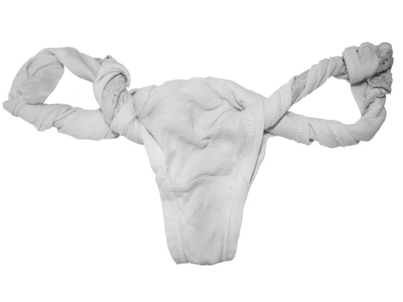 Women's underwear shaped like female reproductive system