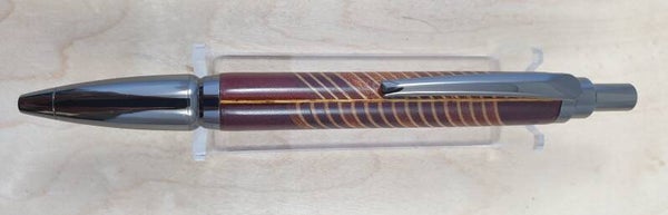 Handgemaakte azobé pen in gun metal kleur
