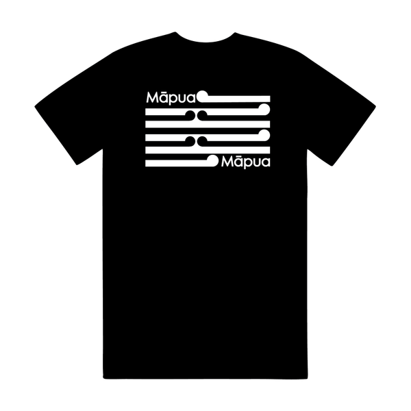 Māpua Black and White Koru Tee