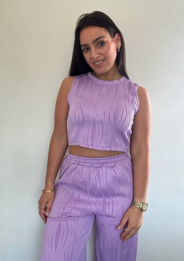 Wavy Top and Trouser Co Ord Set