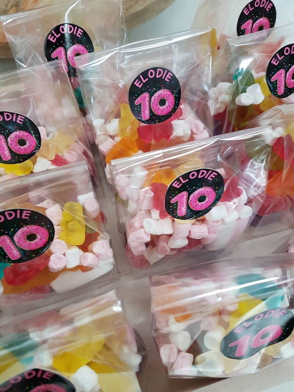 Snoepzak met sticker