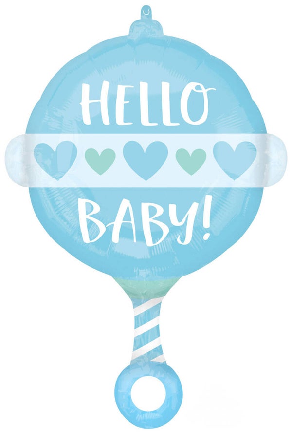 Folie ballon rammelaar blauw