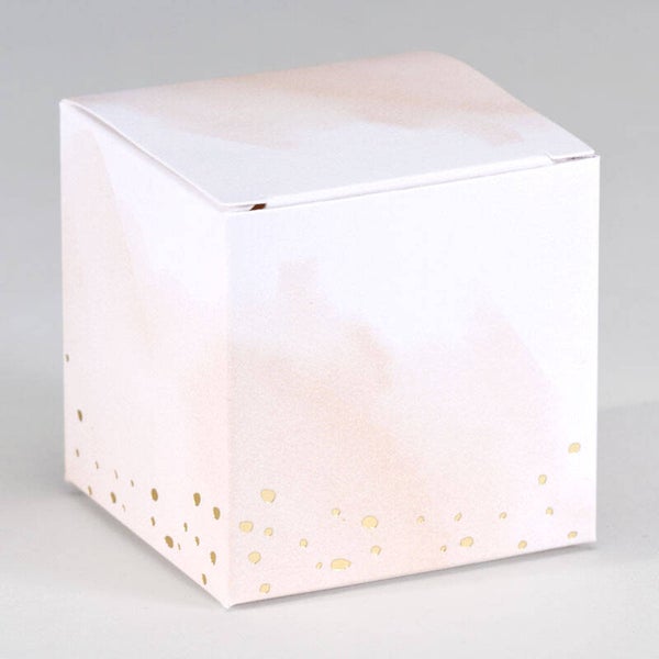 Kubus met roze aquarel en confetti in goudfolie (719.006)