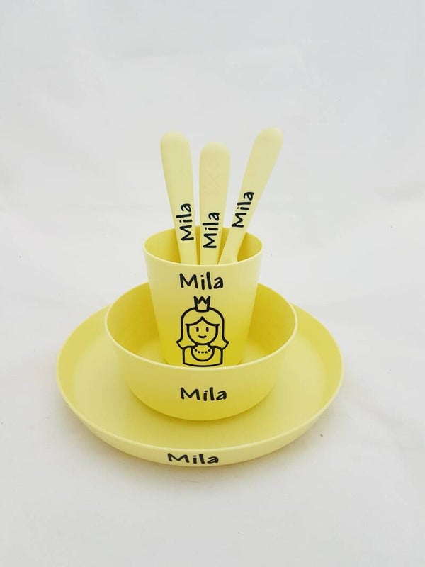 Ontbijtsetje met naam/afbeelding