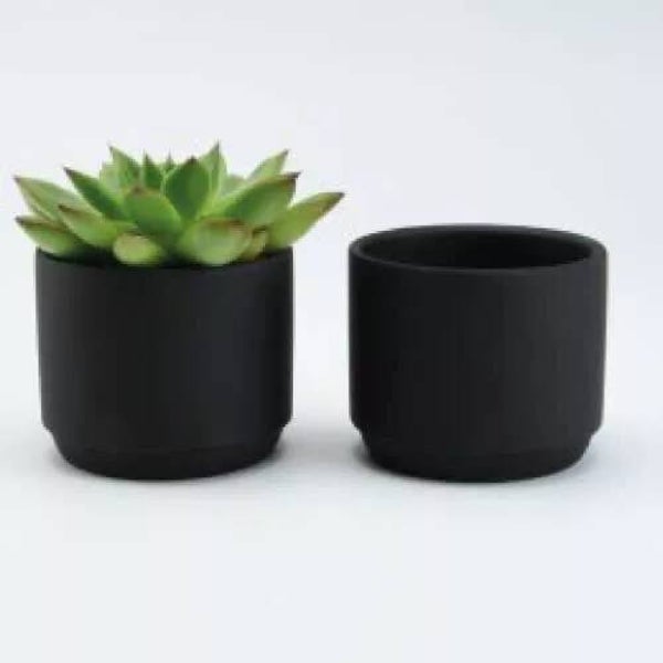 Bloempotje keramiek zwart