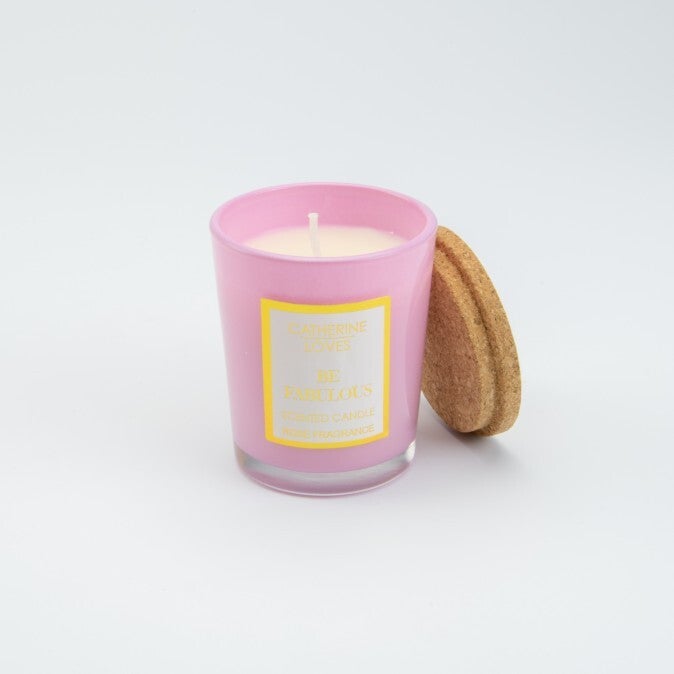 Geurkaarsje Roze Glas