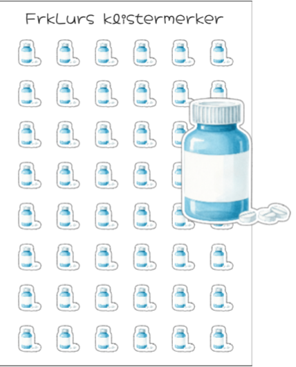 Blått medisin glass