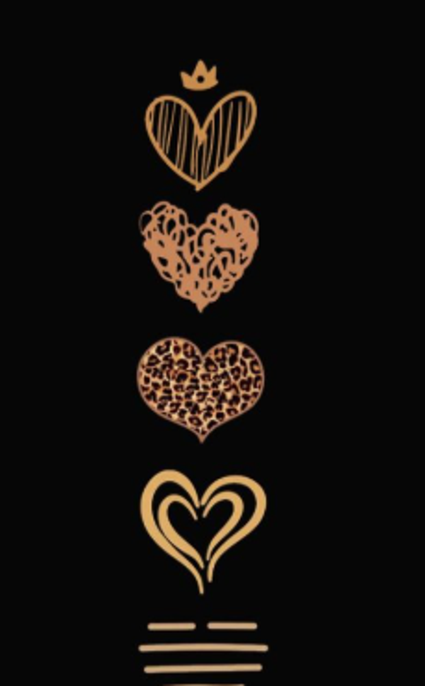 Sorte hjerter personal rings